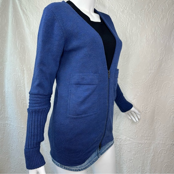 J Crew Zip Cardigan w/Pockets & Chunky Knit Sleeves - Picture 8 of 13